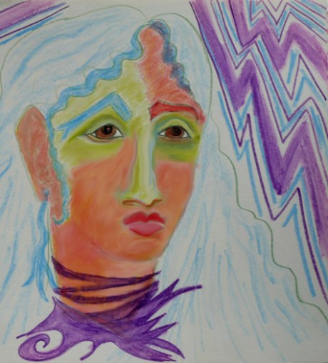 Woman with facets of indigenous people and caucasian people